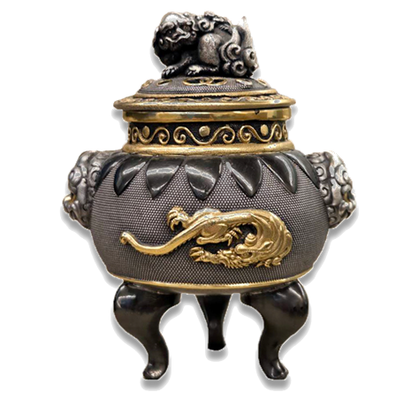 釘谷洞石作 獅子龍香炉